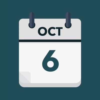 Calendar icon showing 6th October